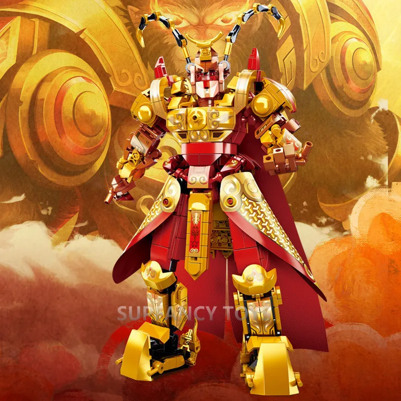 

615Pcs Great Sage Equal to Heaven Golden Hoop Monkey King Model Bricks Kit Building Block Sets Educational Toys For Children
