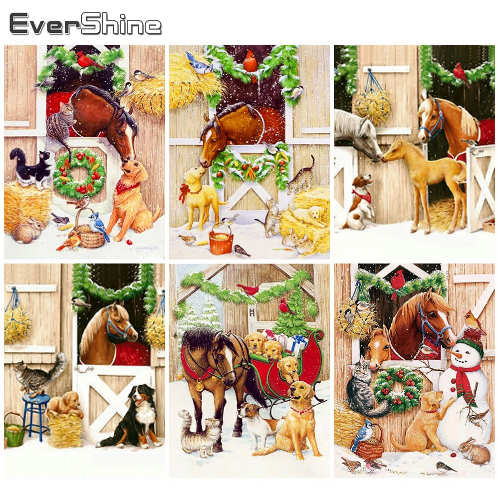 

Evershine Алмазная вышивка лошадь картина стразы полная площадь 5D DIY Рождество Алмазный мозаика животное вышивка крестом подарок ручной работы