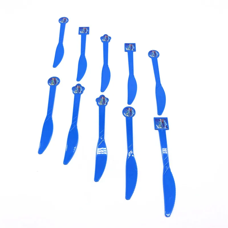 Knives-10pcs Дисней Принцесса Холодное сердце Анна Эльза 108*180 см День Рождения украшения Детские принадлежности одноразовая посуда скатерть детский душ - Цвет: Knives-10pcs
