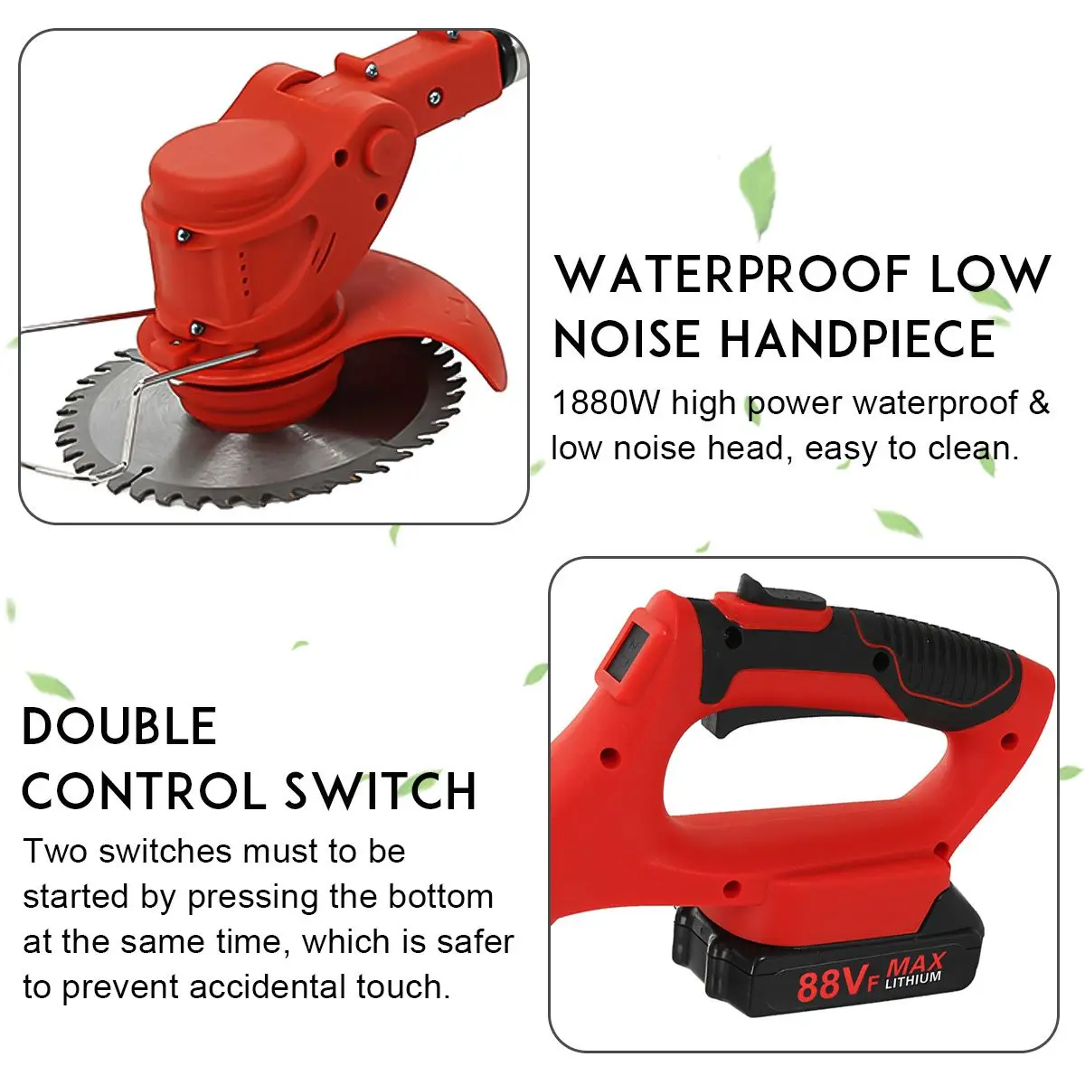 Беспроводной электрический триммер для травы 1880 Вт | Инструменты