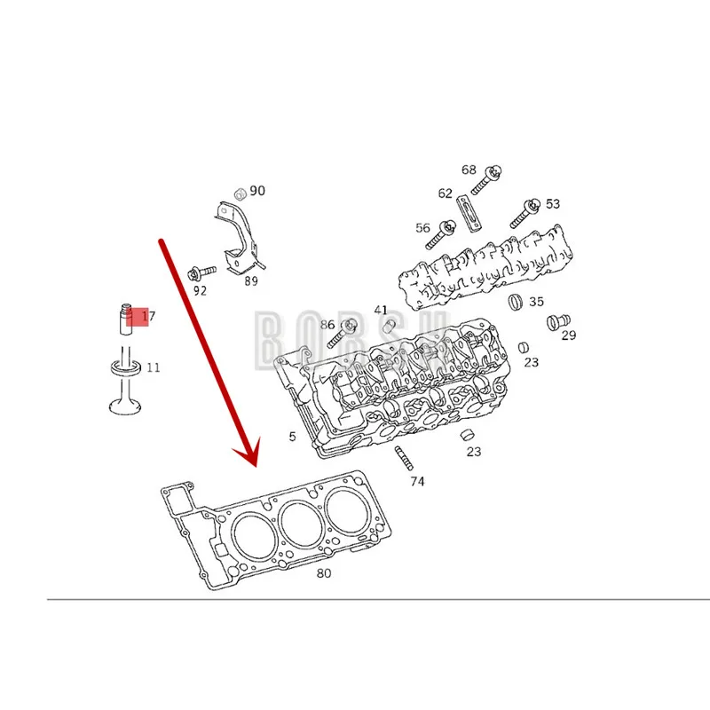 Уплотнительная лента для головки блока цилиндров двигателя автомобиля mer ced esb enzML