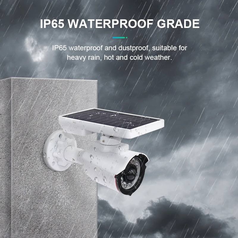 

2021NEW INQMEGA Solar Dummy Fake Camera Outdoor Waterproof 8 LED Motion Sensor 3 Modes Garden Security Lamp Security Fake Camera