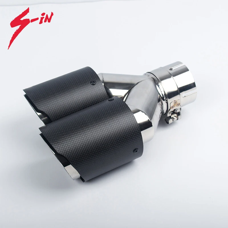 Наконечники глушителя из углеродного волокна 1 вход на 2 выхода глушитель