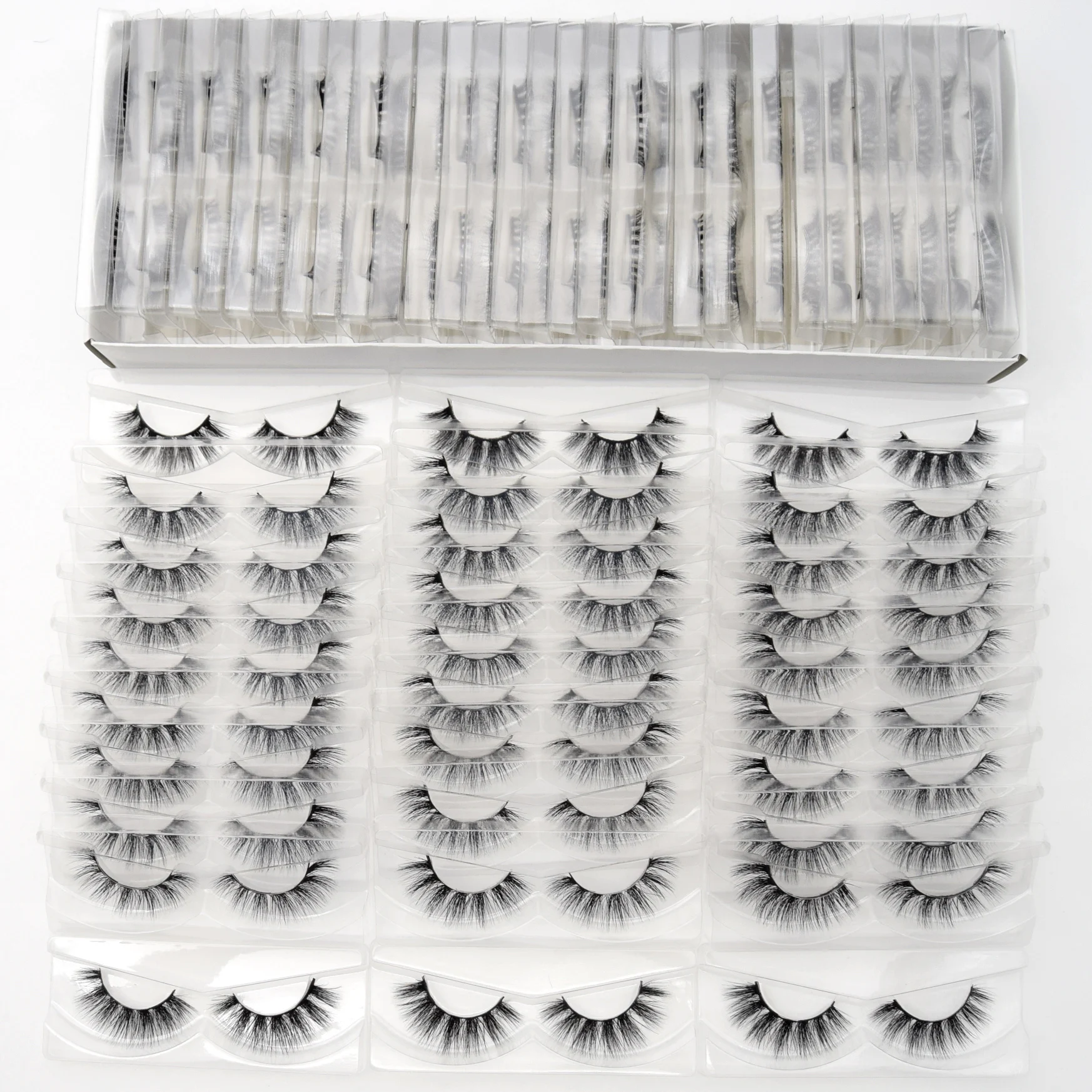 Ресницы норковые объемные 30/60/100 шт. накладные ресницы для макияжа