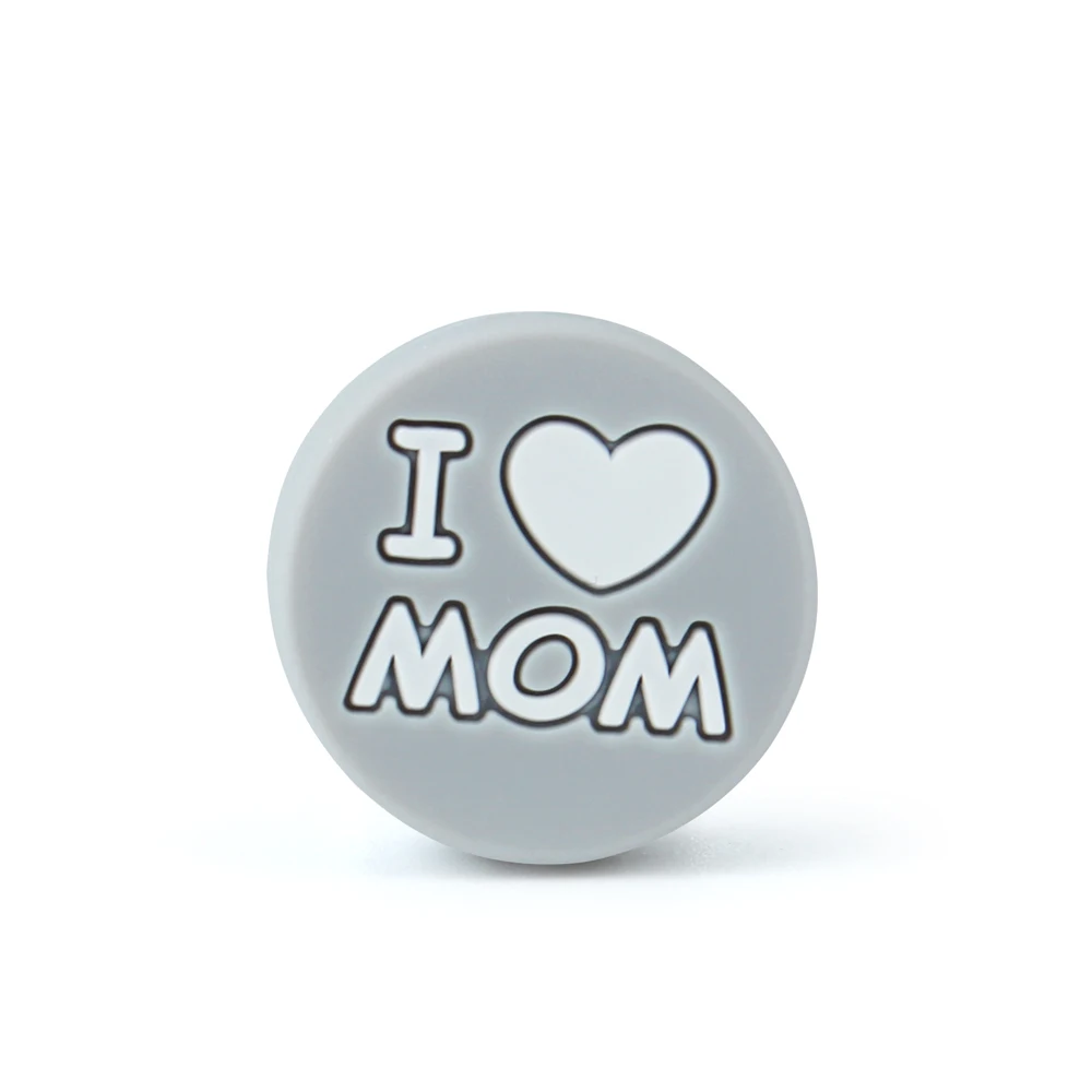 MOM 71 Keep& Grow 5 шт. круглые силиконовые бусы I Love Mom/Dad Детские бусины для прорезывания зубов DIY соски зажимы для прорезывания зубов игрушки грызун Детские Прорезыватели - Цвет: MOM 71