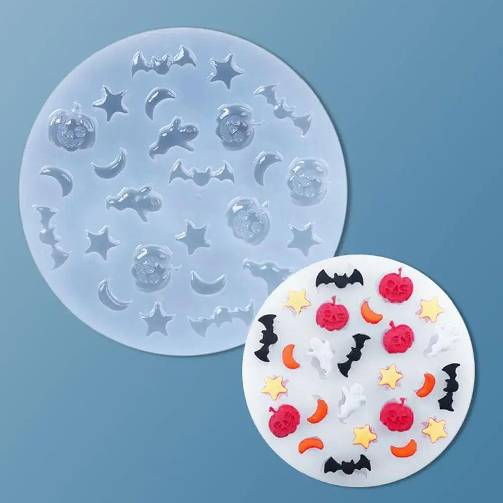 

UV Resin Liquid Silicone Mold Resin Mold All Saints' Pumpkin Day Bat Moon Jewelry Making For DIY Pentagram Ghost Accessorie W1B5
