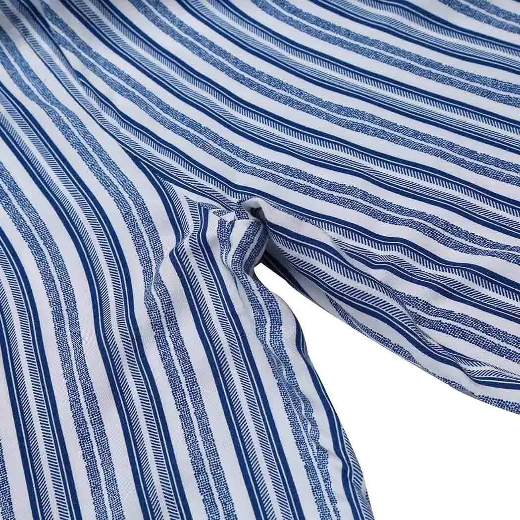 Женские пижамы с завязками на талии полосатые повседневные свободные пижамные