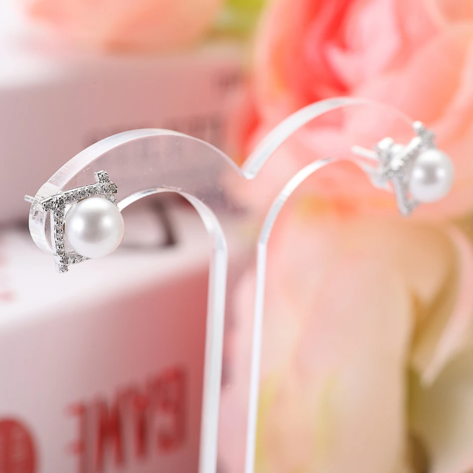 Exquisite 925 Sterling Silver 2 Colors Natural Freshwater Pearl Stud Earrings for Women Gifts Bride Fine Jewelry FEIGE | Украшения и