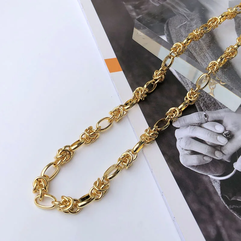 

New Fashion Gold Color Knot Joint Necklaces Thick Chain Minimalist Necklaces for Women Vintage Choker Necklaces 2020 Jewelry
