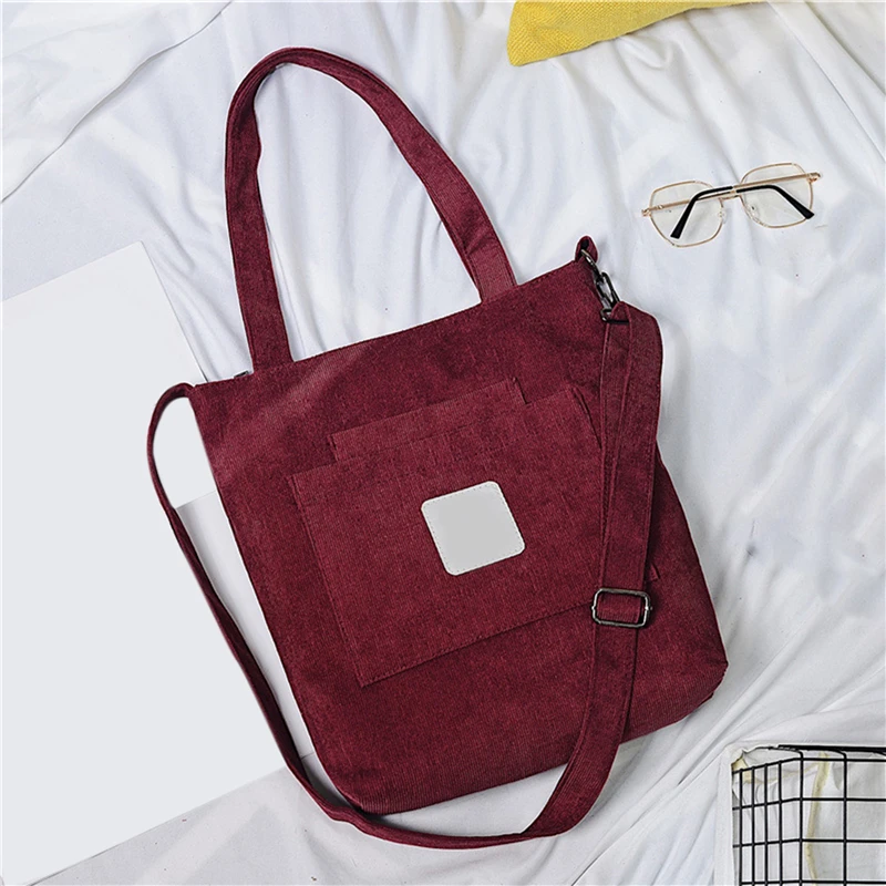 Сумка на плечо Женская Вельветовая саквояж Универсальный Повседневный мешок для