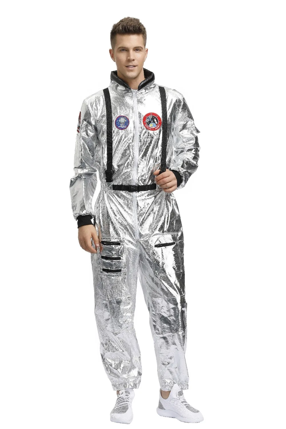 Men Astronaut Alien Spaceman Cosplay Halloween Costumes Carnival Party Adult Women Pilots Outfits Group Couple Matching Clothes