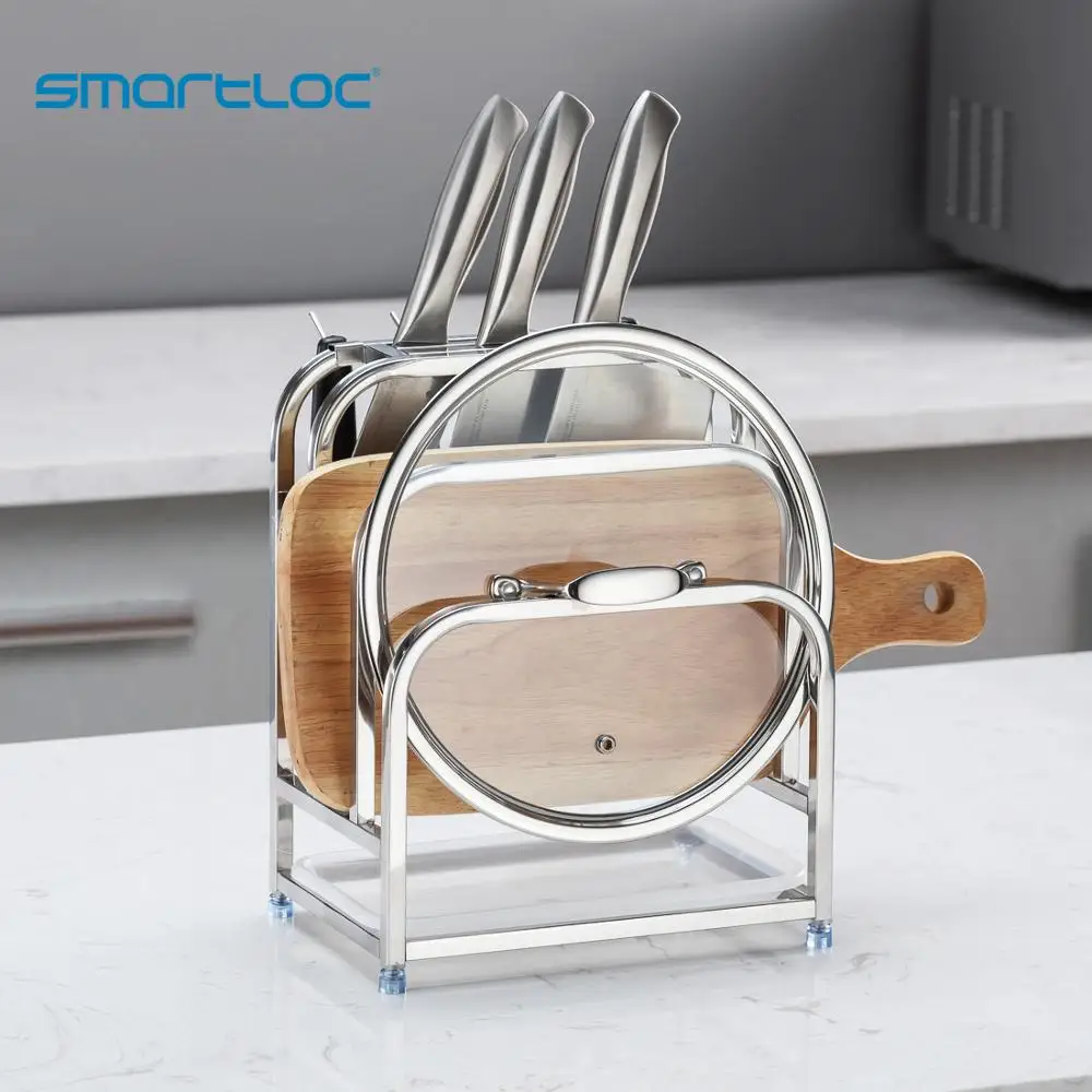 Smartloc, стеллаж из нержавеющей стали, полка, нож, разделочная доска, кухонная полка, многофункциональное хранилище