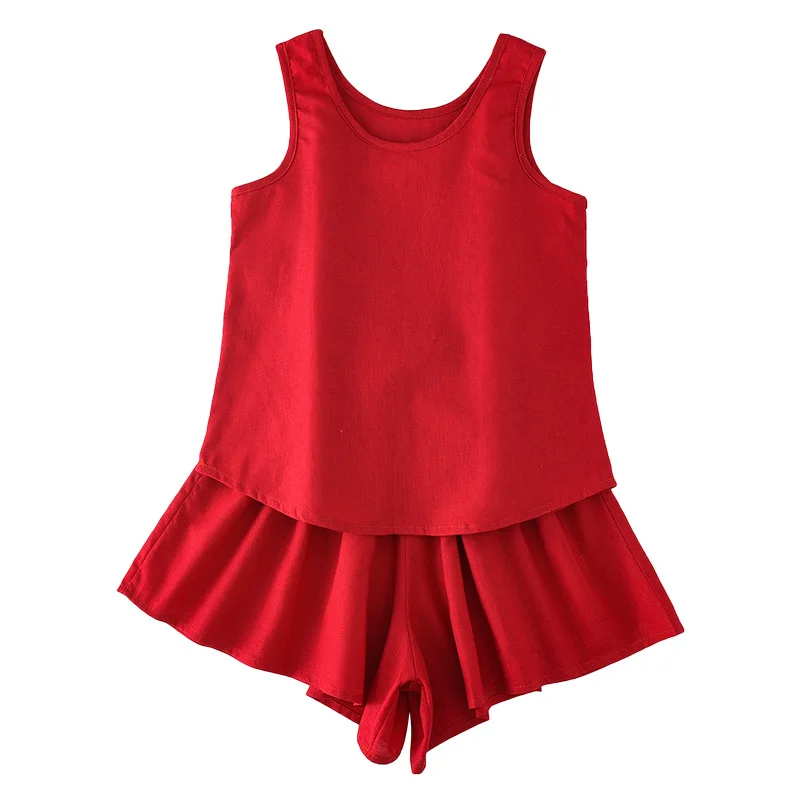 

Girls han edition two-piece suit the new summer 2021 cuhk children's children cotton pants suit fashion tide