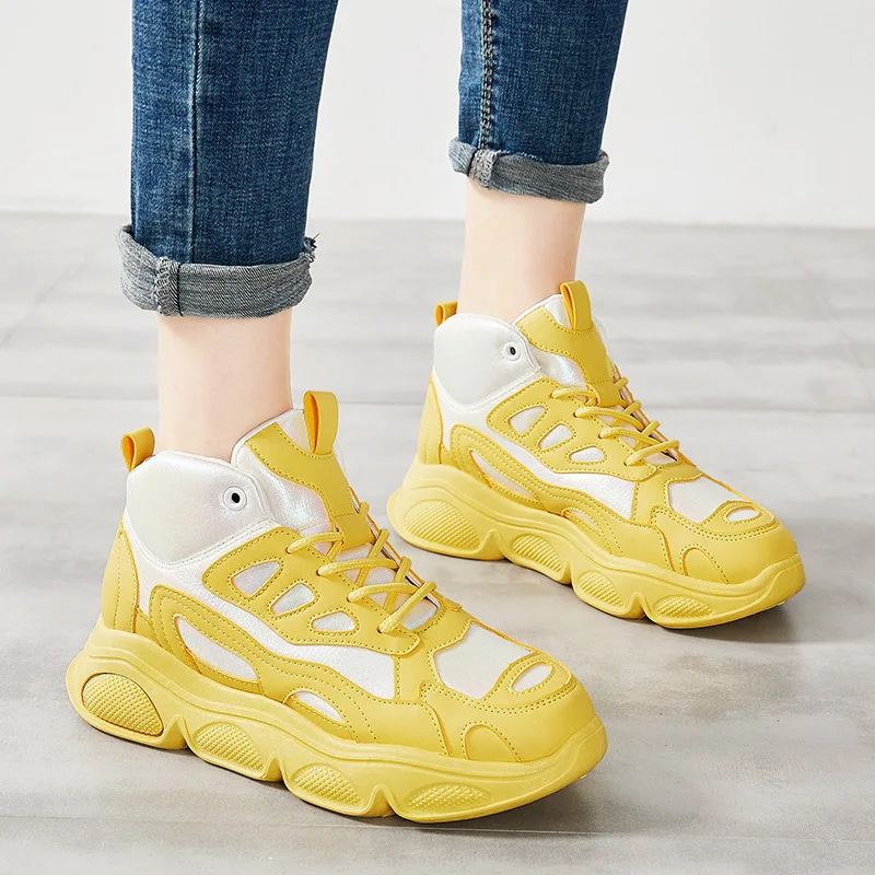 Женская модная спортивная обувь на платформе Новинка 2019 года Корейская версия