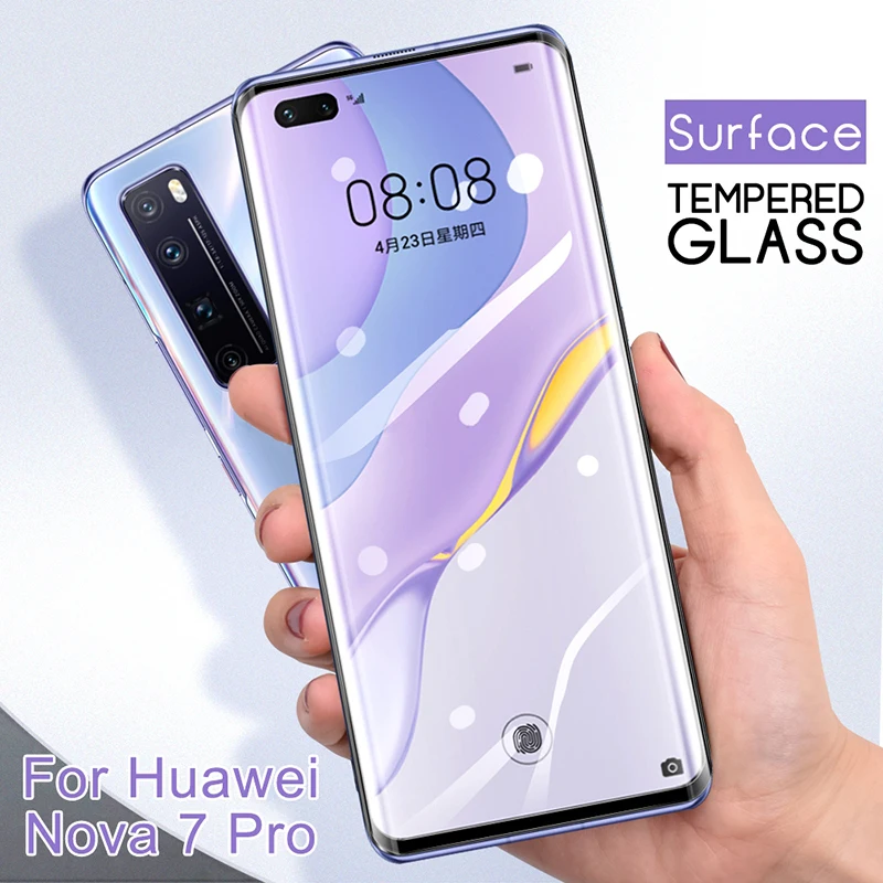 

3D изогнутое закаленное стекло для Huawei Nova 7 Pro Полное покрытие Защитная пленка для экрана для Huaweinova7 pro 7pro note7 prosafety glas