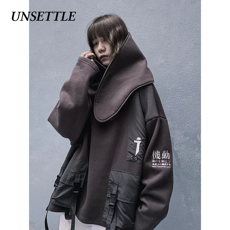 UNSETTLE японские толстовки для мужчин/женщин 2019 хип хоп Повседневная Уличная одежда
