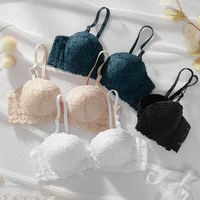 embroidery bra comfortable breathable lingerie with thin lace transparent underwear flower pattern sexy bralette bra