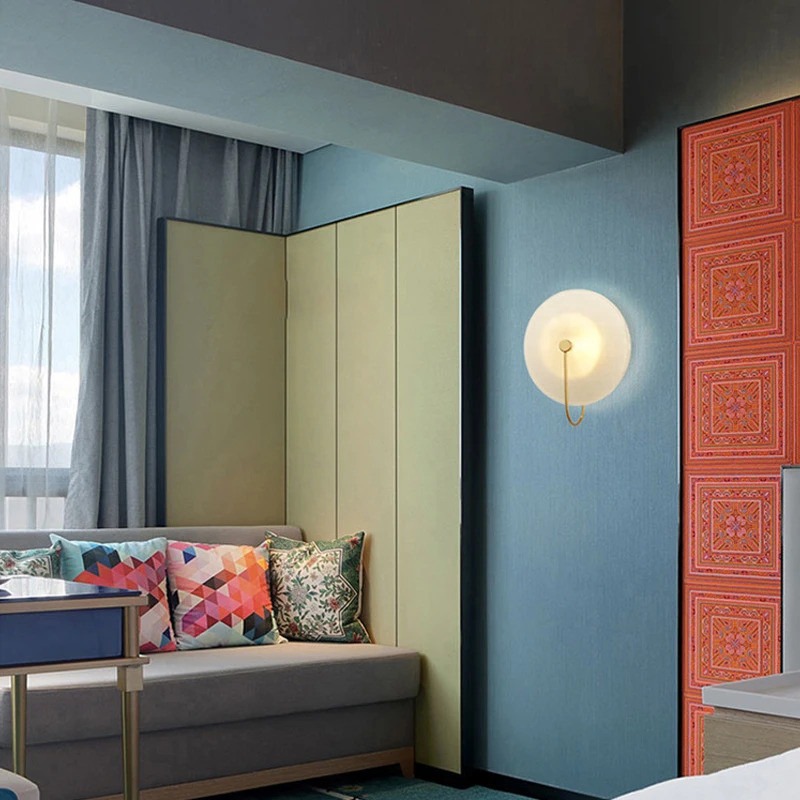 Стеклянные настенная лампа светодиодный балкон Ванная комната Vanity Настенные