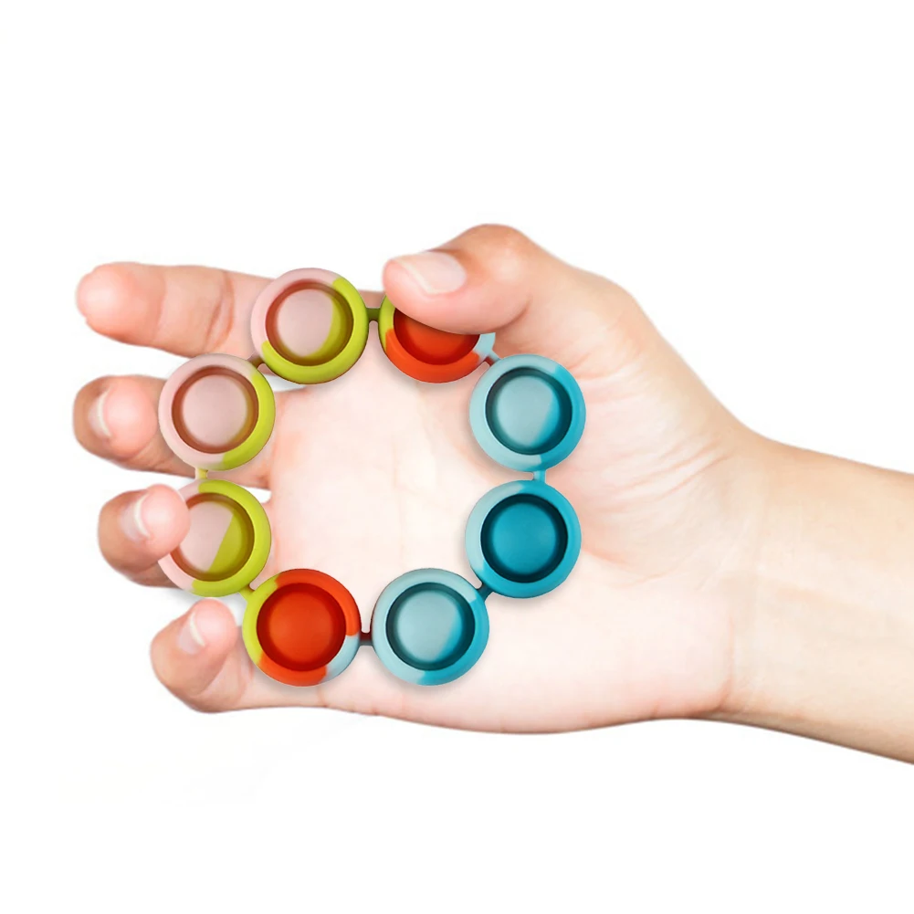 Arco&iacute;ris Tie Dye-juguete sensorial de descompresi&oacute;n para aliviar el autismo, juguete educativo, pulsera port&aacute;til-1
