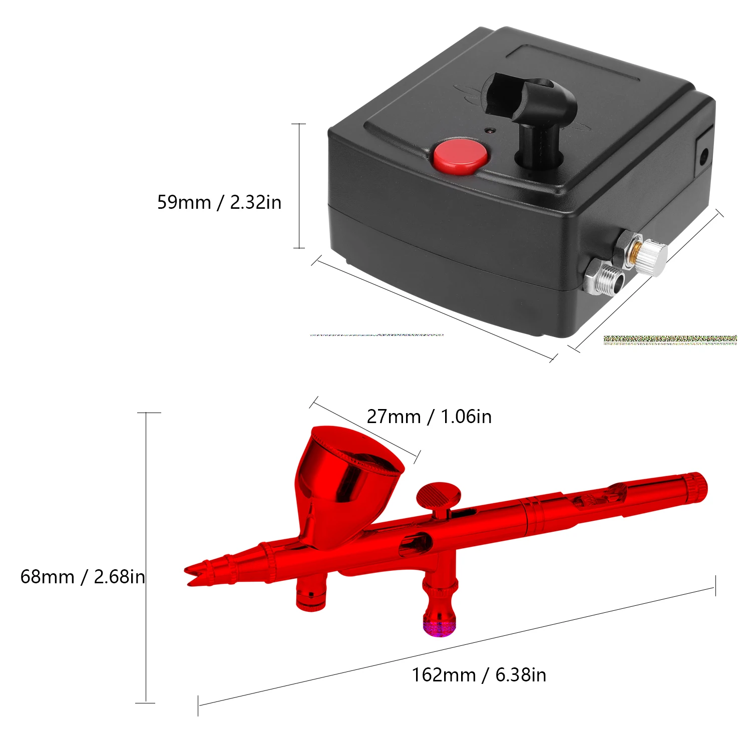 Многофункциональный Аэрограф Двойного действия с черным мини воздушным
