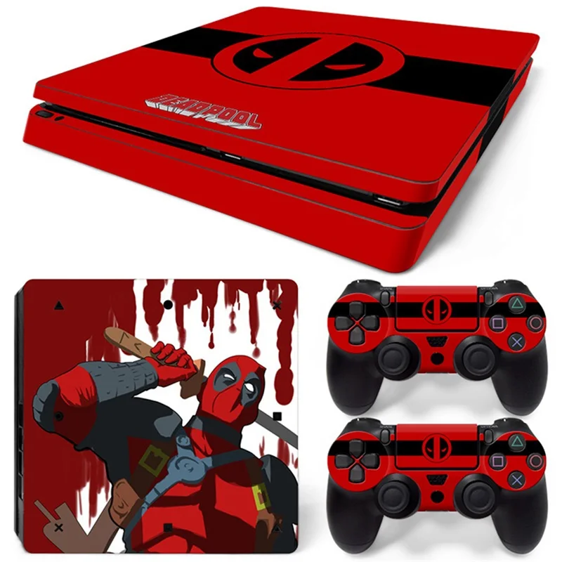 Защитная пленка для консоли Sony PS4 Slim и 2 шт. наклейки на контроллер Человек-паук