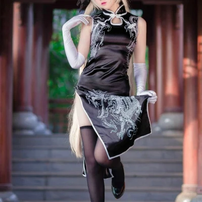 Женский костюм Касугано сора из аниме в одиночестве Чонсам черного и белого