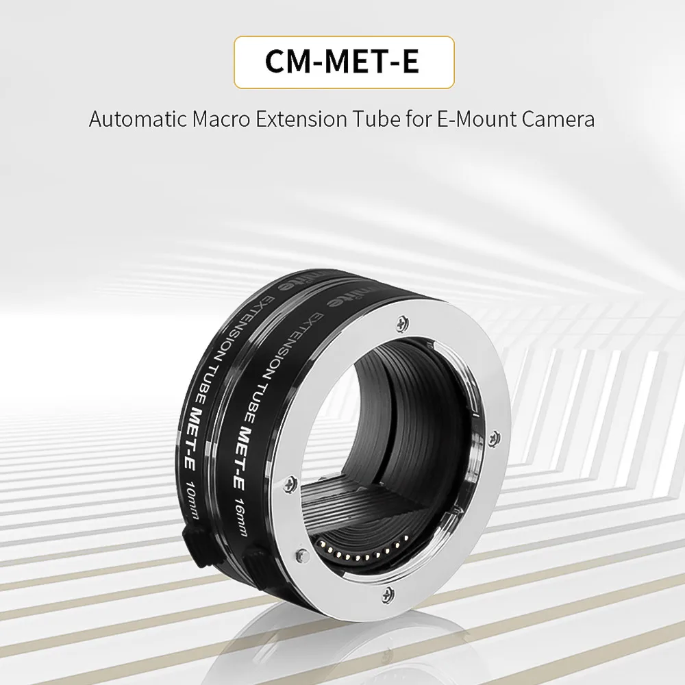 

COMMLITE CM-MET-E Automatic Macro Extension Tube Ring TTL AF Exposure Compatible with Sony E-mount Mirrorless Cameras & Lens