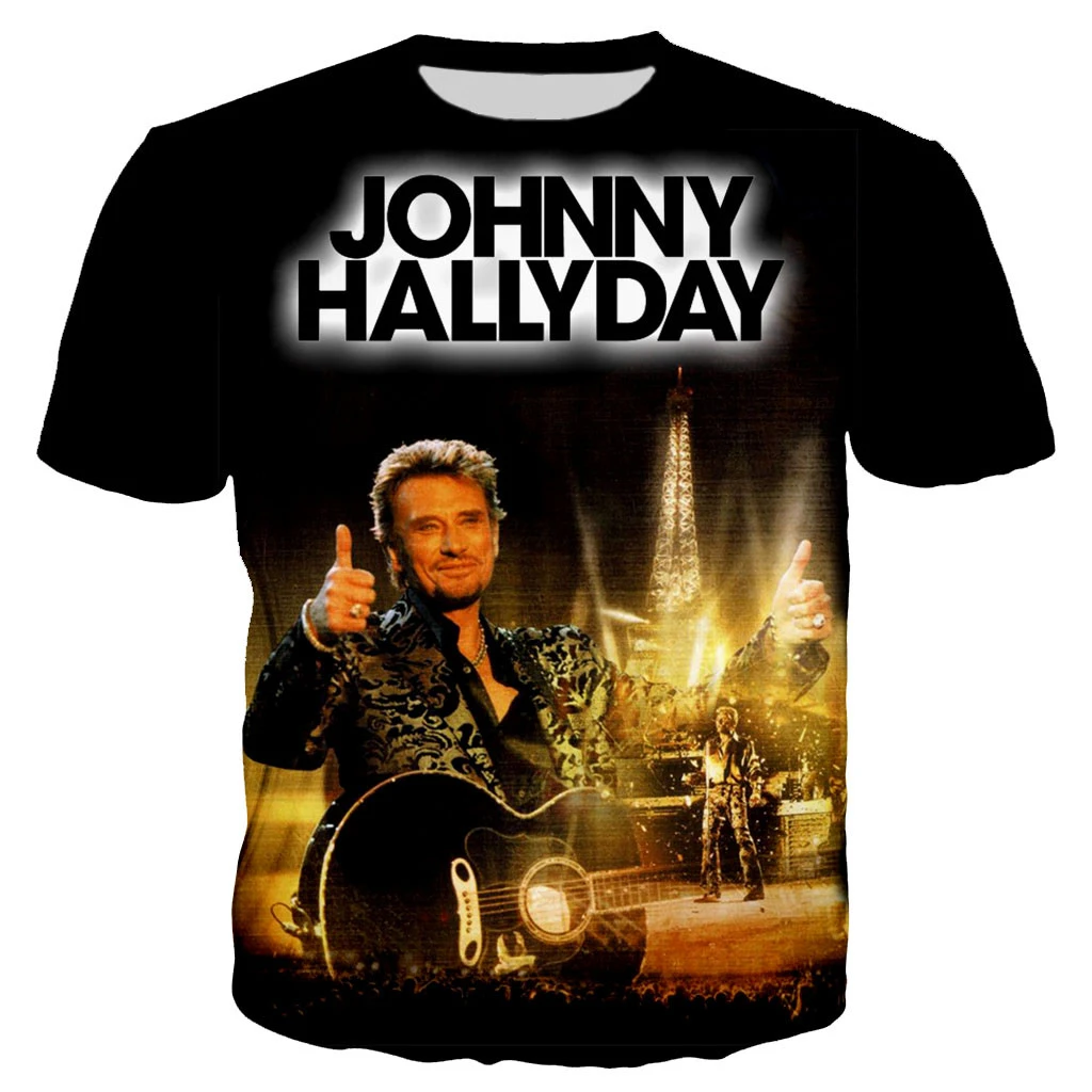 

Johnny Hallyday 3D Printed T Shirt Men Women Summer Fashion Casual Style T-shirt Hip Hop Harajuku Streetwear Oversized Tops