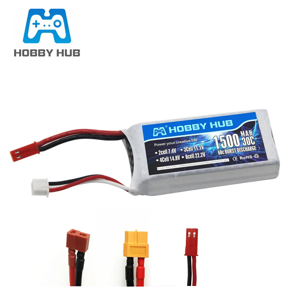 аккумулятор hobby hub 74 в 111 в 148 в 1500 мач 3s д