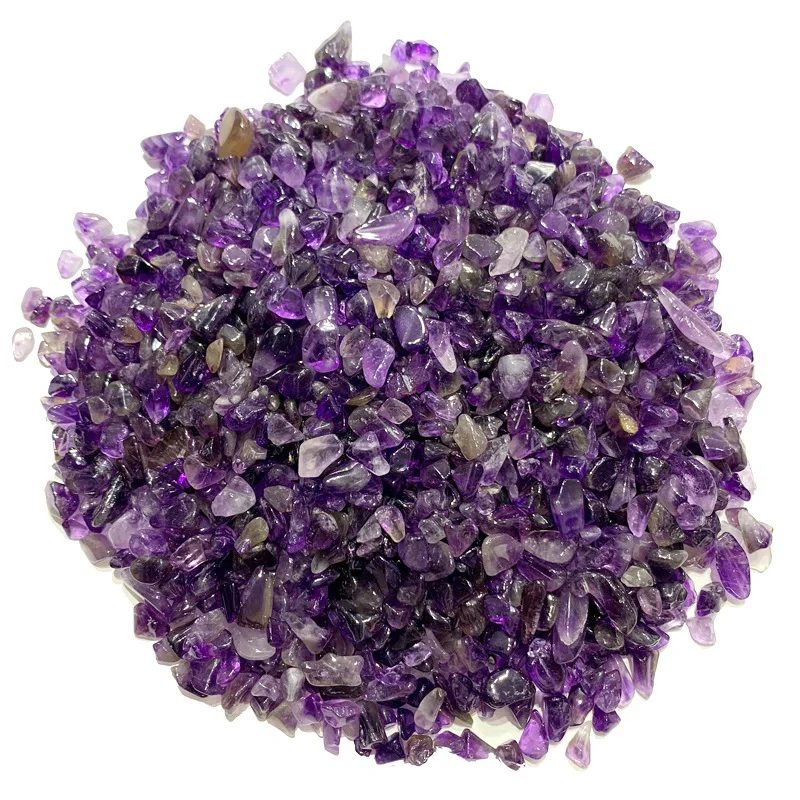 Драгоценные камни 50 г натуральный аметист фиолетовый кварцевый кристалл гравий