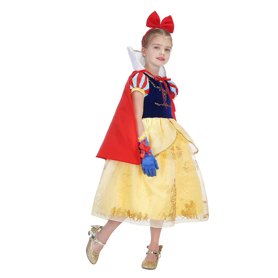 Бальное платье Белоснежки с накидкой для девочек классическое принцессы в