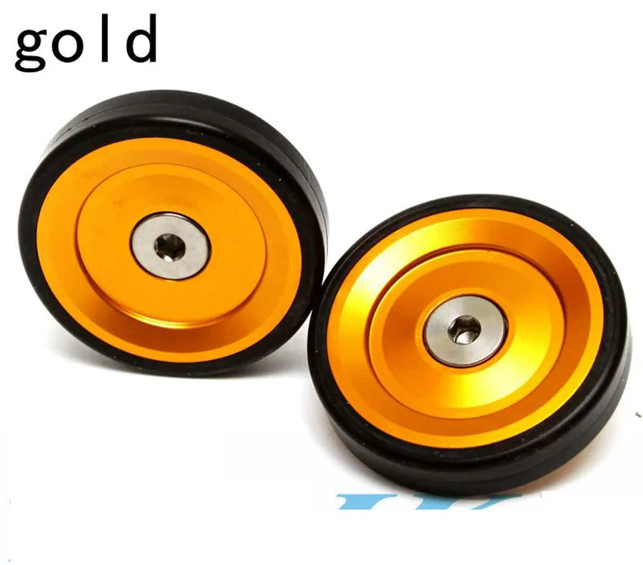 Gold 6 цветов 26g EasyWheel для Brompton Bike Easywheels стойки 46 мм алюминиевый сплав CNC легкое колесо с болтами Сверхлегкий пылезащитный - Цвет: Gold