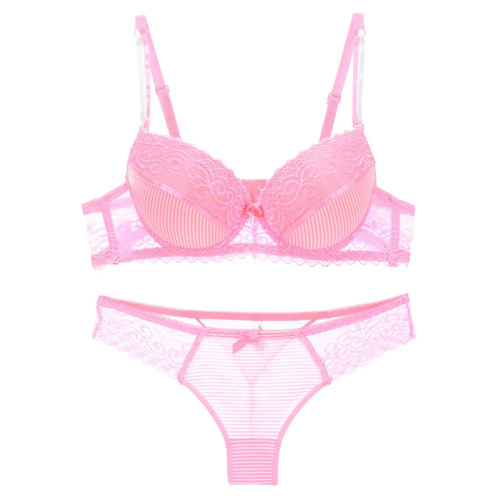 

New Arrival lace bra set push up high-end brand underwear set women panties thin thick cup hollow intimates bras lingerie