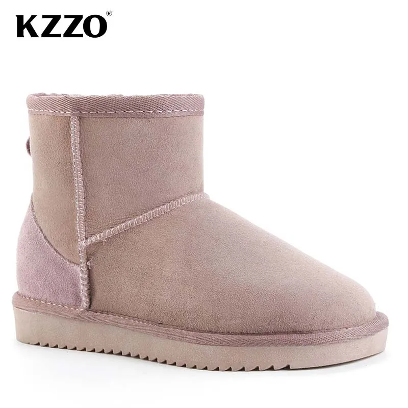 

KZZO Australia Classic Sheepskin Snow Boots Women Natural Wool Fur Casual Short Ankle Boots Winter Warm Shoes Non-slip size34-47