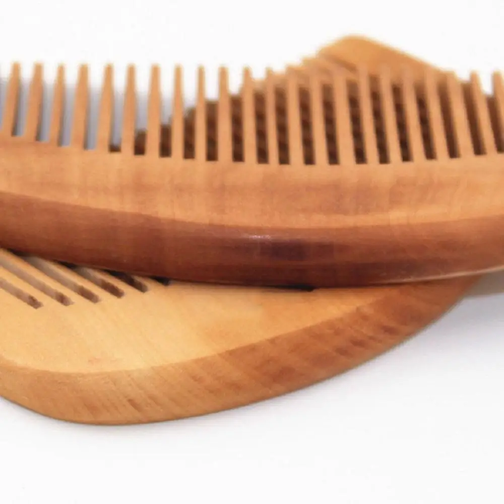 

Trendy Hair Engraved Natural Peach Wood Wooden Comb Hair brush Lice comb Anti-Static Beard Comb Tool Hair accessories