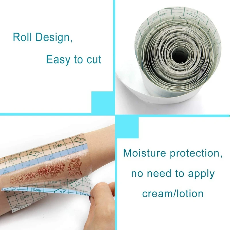 

10 Yards Transparent Tattoo Aftercare Bandage Roll Skin Protective Film Dressing C1FF