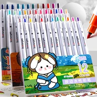 12 colors set 0 5mm refill watercolor pen colored marker pens hook liner brush pen for diy hand account notes school stationery