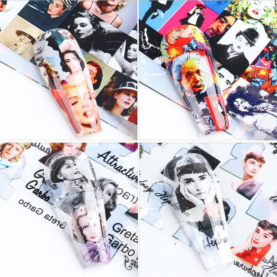 

NEW 10pcs/Pcak Nail Foil Stickers Lady Women Nail Art Transfer Slider PaperAdhesive Decals Nails Decoration Accessories