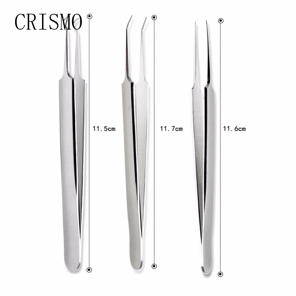 CRISMO нержавеющая сталь угри прыщи экстрактор иглы для удаления изогнутые зажим