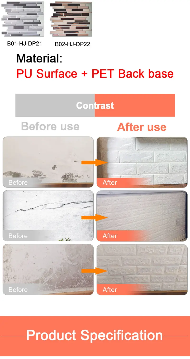 1 шт/5 шт 3D обои кирпичные настенные наклейки водонепроницаемые DIY самоклеящиеся Декор для спальни детская комната гостиная обои бумага