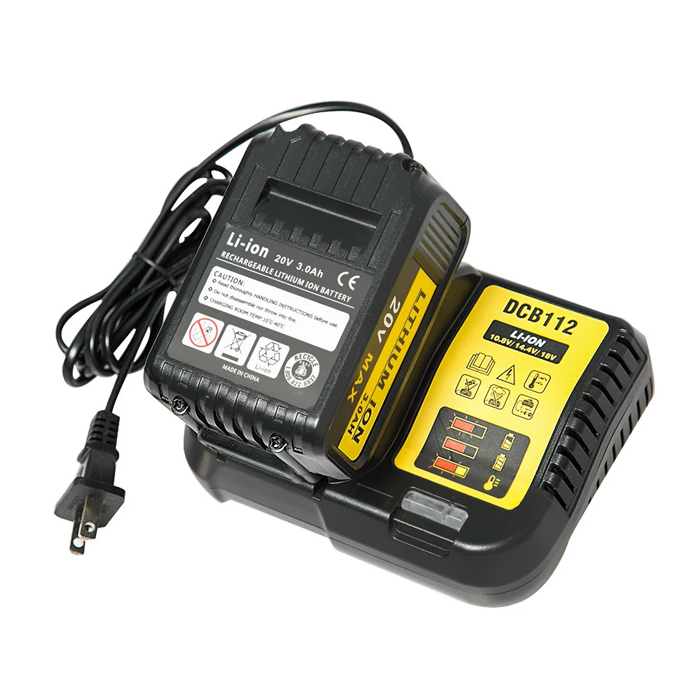 

110V-220V AD/DC Adapter 12V Power Charger for Dewalt 12V 14.4V 20V 60V battery DCB105 DCB015 DCB105 DCB118 DCB101 US EU Plug