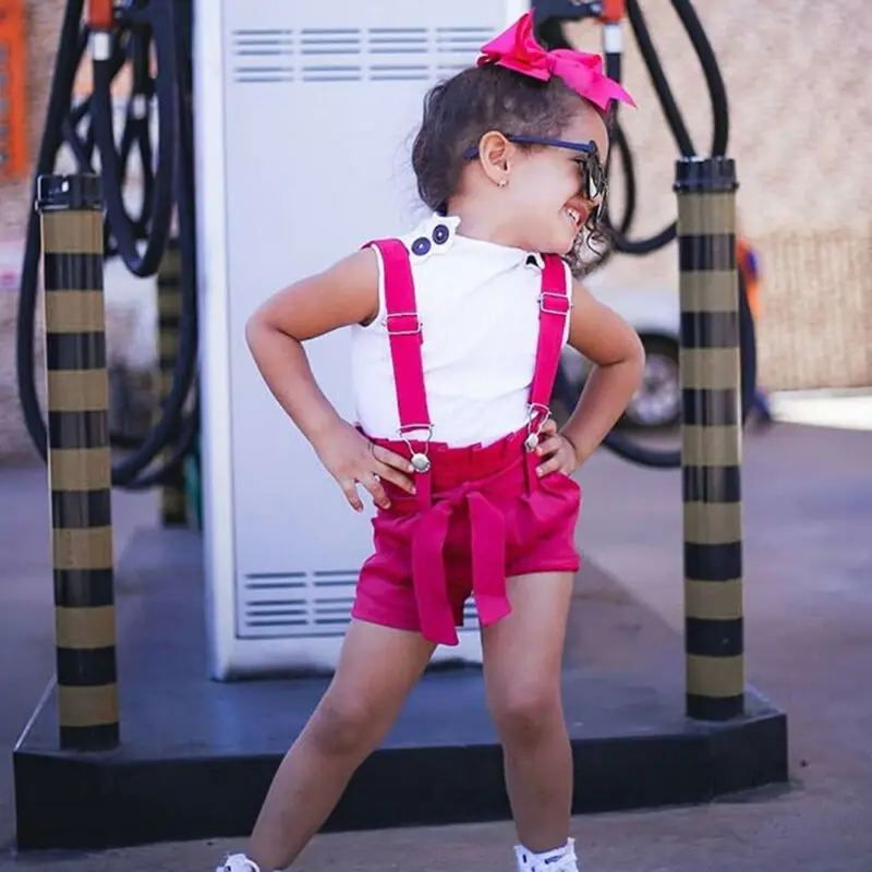 

2PCS Toddler Kid Baby Girl Top Crop Shorts Pants Outfits Clothes Summer