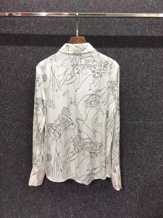 

2021 early spring new women's lapel pattern color matching decoration long-sleeved all-match shirt 101