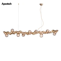 Creative Long Bar Chandelier Caterpillar Shaped Pendants Lamp Dining Room Kitchen Ceiling Hanging Lights Post Modern Lighting