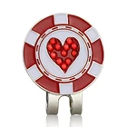 Магнитная шапка для гольфа Bling в форме сердца, отметка для мяча для гольфа Вт, зажим для гольф-маркер, позиция мяча, Прямая поставка