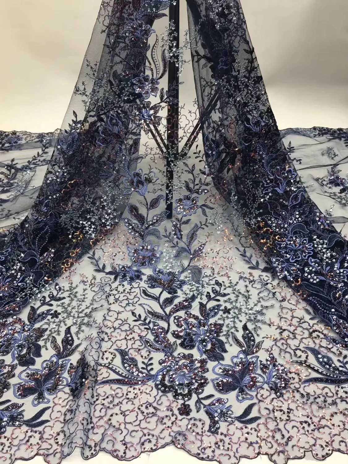 

latest african lace fabric 2020 high quality lace with stones tulle net french lace fabric african fabric DPJA055