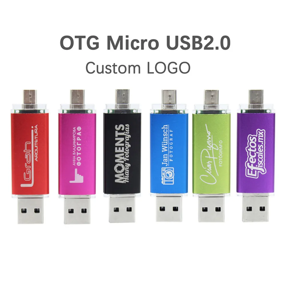 

custom LOGO New Usb 2.0 OTG USB flash drive for SmartPhone/Tablet/PC 8GB 16GB 32GB 64GB 128GB Pendrive High speed pen drive