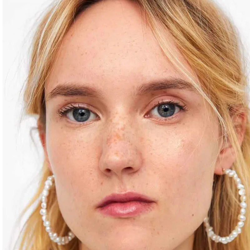 DAIWUJAN 2019 Oversize Irregular Pearl Hoop Earrings For Women Twisted Big Circle ZA Brinco Statement Fashion Jewelry | Украшения и