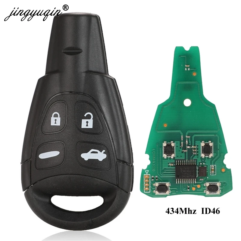 Jingyuqin 434 МГц ID46 4 кнопки автомобильный брелок для SAAB 93 95 9 3 5 WF сменный дистанционный
