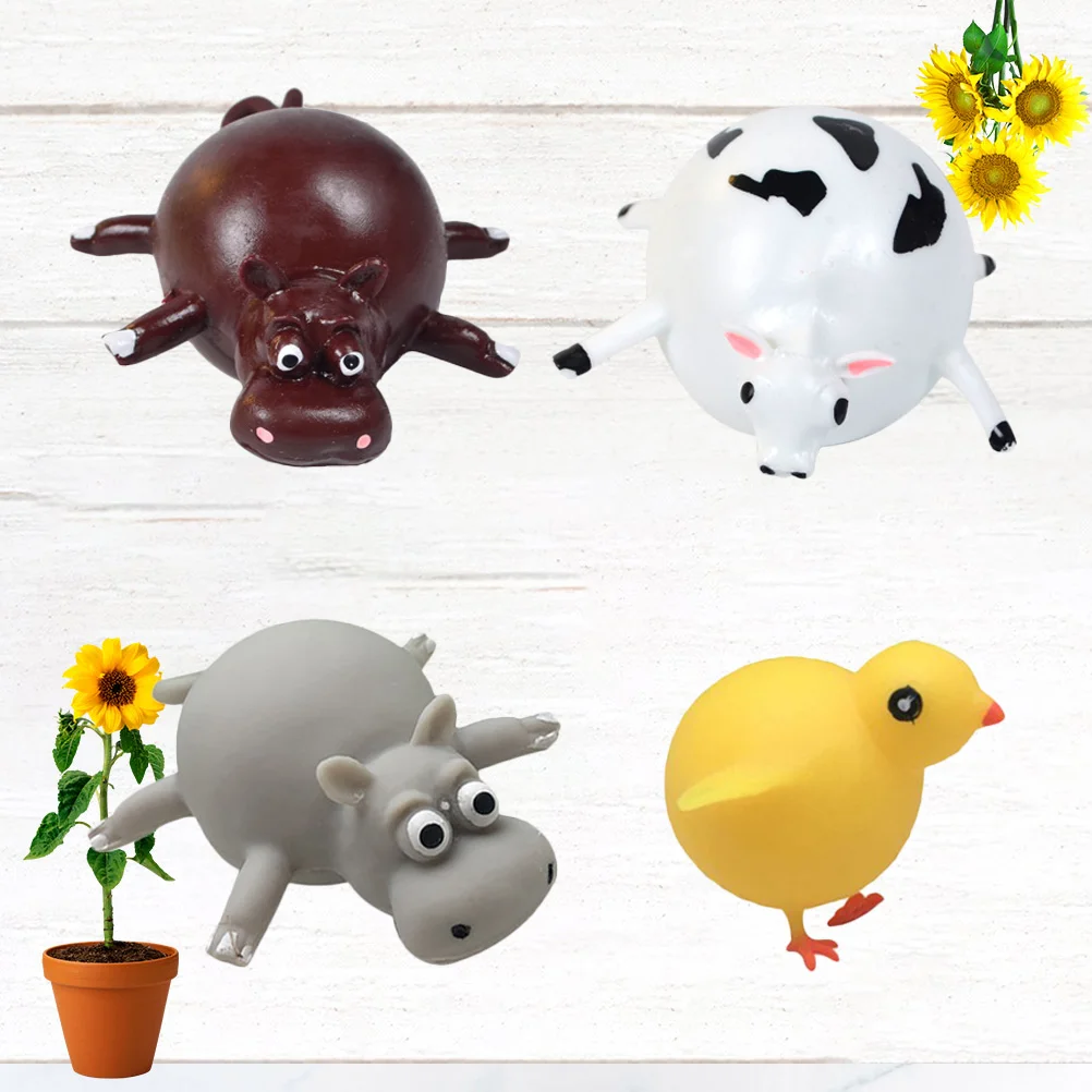 

4pcs TPR Blowing Animal Wave Inflatable Novel Plaything (Random Style)